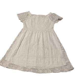 Mossimo White Lace Puff Sleeve Mini Babydoll Dress, size L